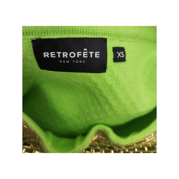 Retrofete Koko Mini Skirt in Lime Punch Size XS NWOT Mini Beaded - Picture 6 of 8